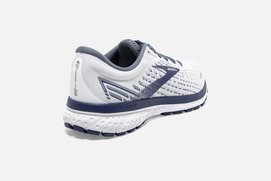 Brooks Ghost 13 Road Running Shoes Mens - White/Blue - NDAKZ-0418